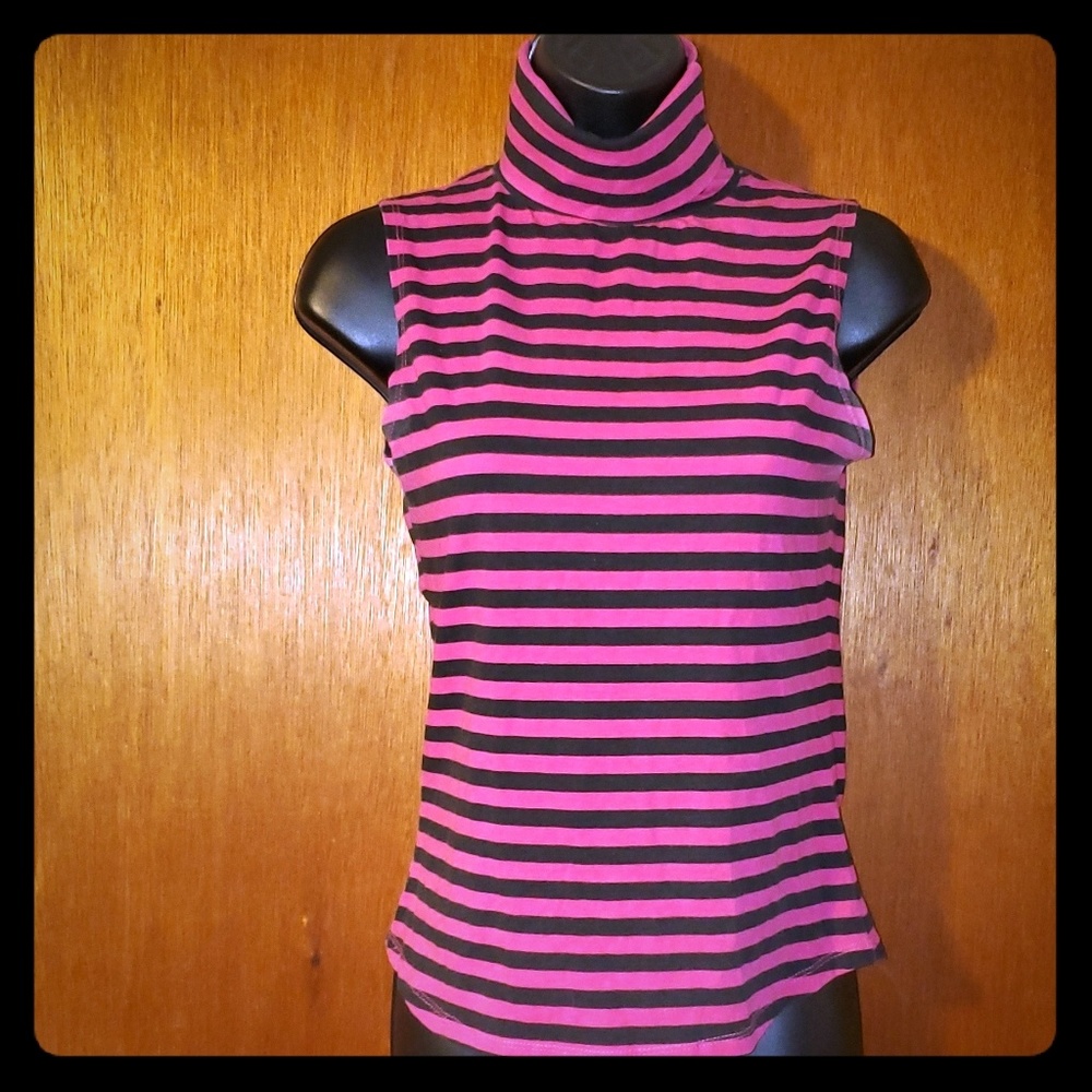 Bershka Striped Sleeveless Turtleneck